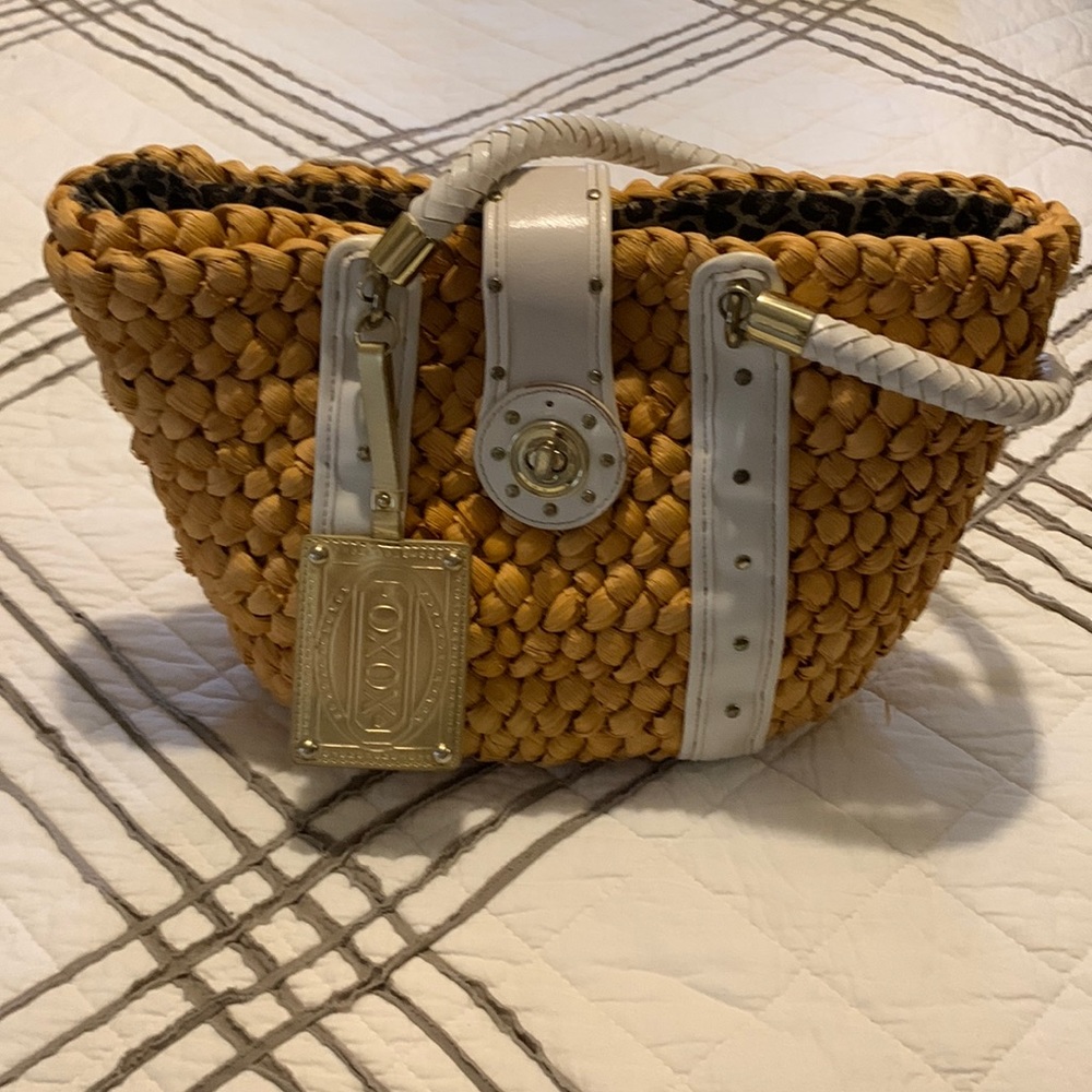 Xoxo straw handbag.